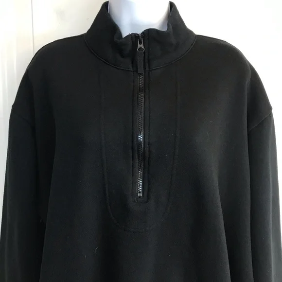 🔴 4/$15 A New Day Black mock neck 1/2 zip pullover sweatshirt size L in EUC - Picture 9 of 14